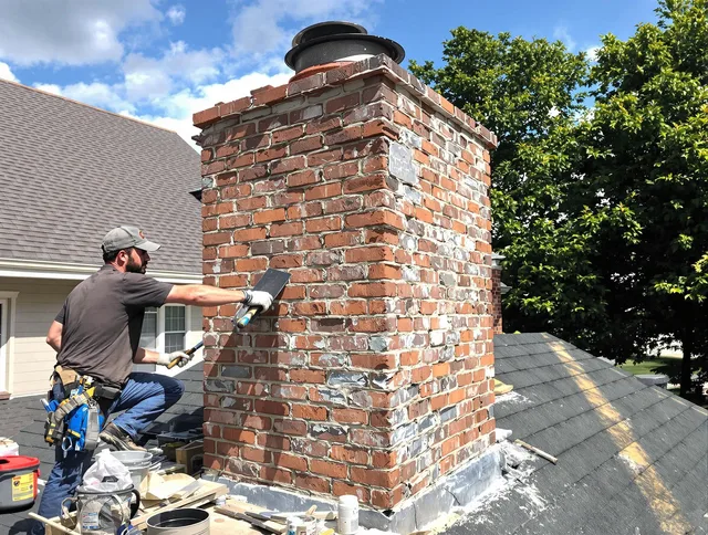 Completed chimney rebuild by Mint Hill Chimney Sweep in Mint Hill, NC
