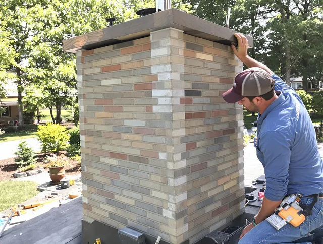Mint Hill Chimney Sweep completing a modern chimney remodel in Mint Hill, NC