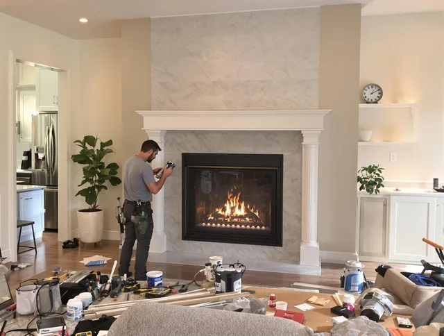 Newly installed fireplace by Mint Hill Chimney Sweep in Mint Hill, NC